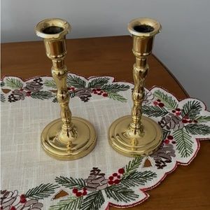 Party Lite brass candle stick holders.